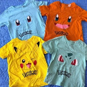 H&M Pokémon Kids Tees - Blue, Orange, Yellow, Green